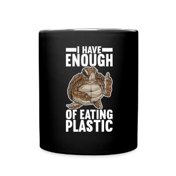 Tortue en colère - Mug uni - noir - Devant
