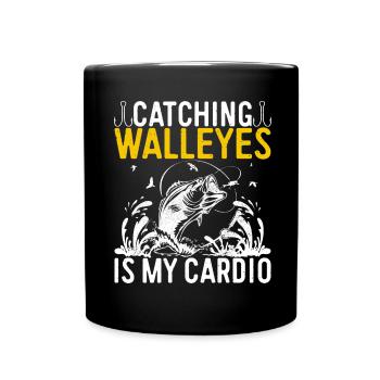 Anglers Fishing Fishermen - Full Colour Mug - black - Front