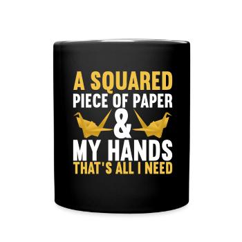 Origami - Mug uni - noir - Devant