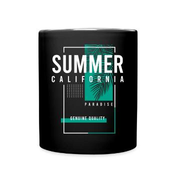 Summer California Paradise - Tasse einfarbig - Schwarz - Vorne