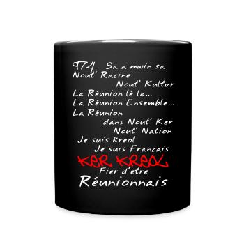 Kosement kreol - 974 La Réunion - Mug uni - noir - Devant