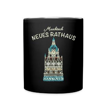 Hannover, kultiges Neues Rathaus, Niedersachsen - Tasse einfarbig - Schwarz - Vorne