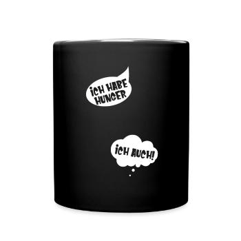 Ich habe Hunger Schwangerschaft verkünden - Tasse einfarbig - Schwarz - Vorne