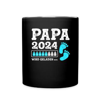 Vater 2024 Werdender Papa Loading 2024 - Tasse einfarbig - Schwarz - Vorne