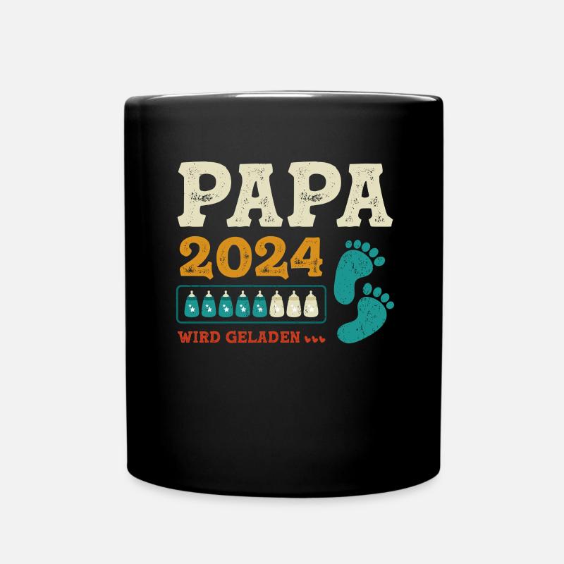 Vater 2024 Werdender Papa Loading 2024 - Tasse einfarbig - Schwarz