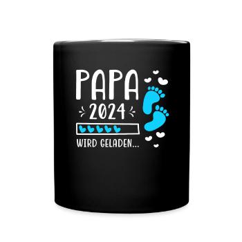 Vater 2024 Werdender Papa Loading 2024 - Tasse einfarbig - Schwarz - Vorne