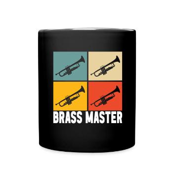 Trompete Trompetenspieler - Tasse einfarbig - Schwarz - Vorne