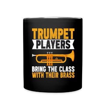 Trompete Trompetenspieler - Tasse einfarbig - Schwarz - Vorne