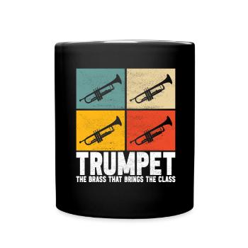 Trompete Trompetenspieler - Tasse einfarbig - Schwarz - Vorne