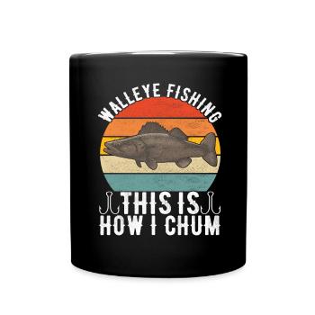 Walleye Fishing Anglers - Full Colour Mug - black - Front