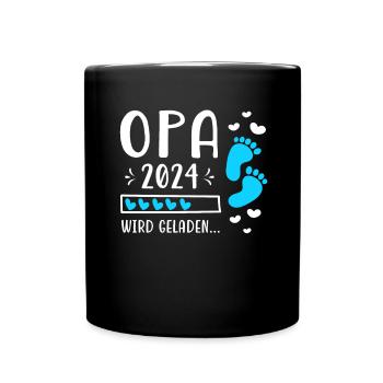Werdender Opa 2024 Schwangerschaft Verkünden - Tasse einfarbig - Schwarz - Vorne