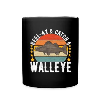 Walleye Fishing Anglers - Full Colour Mug - black - Front