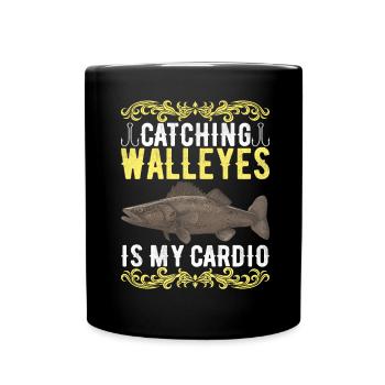 Pêcheurs à la ligne de pêche au doré jaune - Mug uni - noir - Devant