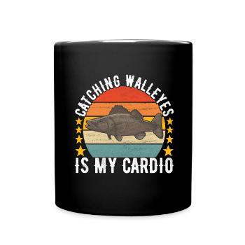 Walleye Fishing Anglers - Full Colour Mug - black - Front
