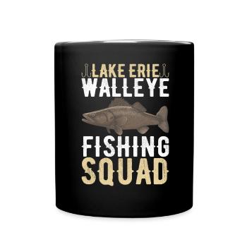 Walleye Fishing Anglers - Full Colour Mug - black - Front