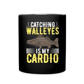 Pêcheurs à la ligne de pêche au doré jaune - Mug uni - noir - Devant