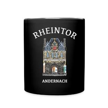 Kultiges Rheintor in Andernach - Tasse einfarbig - Schwarz - Vorne