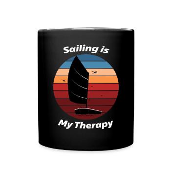 Sailing is my Therapy | Sailing T-Shirt Design - Full Colour Mug - black - Front