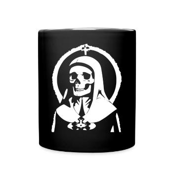 Umarme die Dunkelheit Satanische Nonne, Okkultismus, Gothic - Tasse einfarbig - Schwarz - Vorne