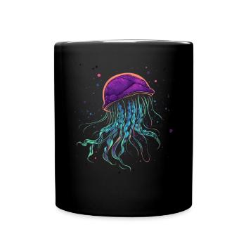 Qualle - Tasse einfarbig - Schwarz - Vorne