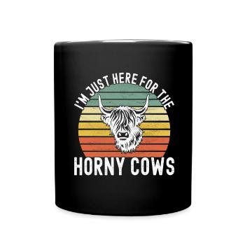 Highland Cow Hochlandkuh - Tasse einfarbig - Schwarz - Vorne