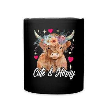 Vache des Highlands Hochlandkuh - Mug uni - noir - Devant