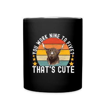 Vache des Highlands Hochlandkuh - Mug uni - noir - Devant