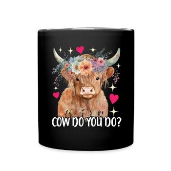 Vache des Highlands Hochlandkuh - Mug uni - noir - Devant