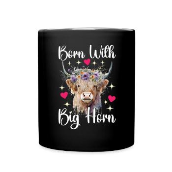 Vache des Highlands Hochlandkuh - Mug uni - noir - Devant