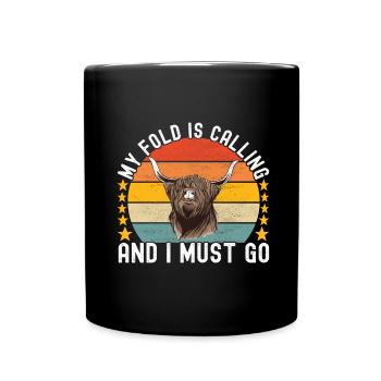 Highland Cow Hochlandkuh - Tasse einfarbig - Schwarz - Vorne