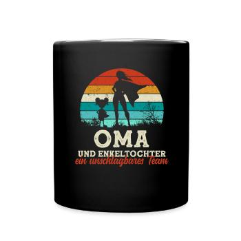 Team Oma Enkeltochter Muttertag Super Oma - Tasse einfarbig - Schwarz - Vorne