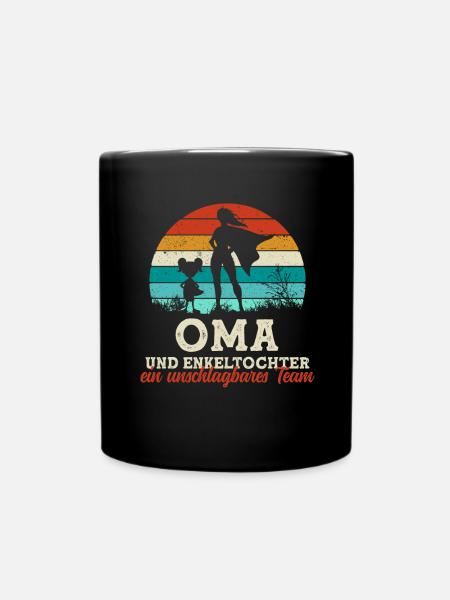 Team Oma Enkeltochter Muttertag Super Oma - Tasse einfarbig - Schwarz