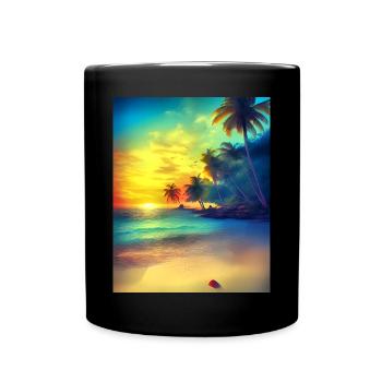 Wunderschöner farbenfroher Strand beautiful beach - Tasse einfarbig - Schwarz - Vorne