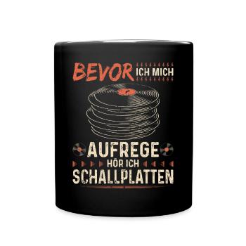 Schallplatten Hören Musik Plattenspieler - Tasse einfarbig - Schwarz - Vorne