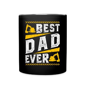 Baggerfahrer Papa Baggerfahrer Bakhoe Operator - Tasse einfarbig - Schwarz - Vorne