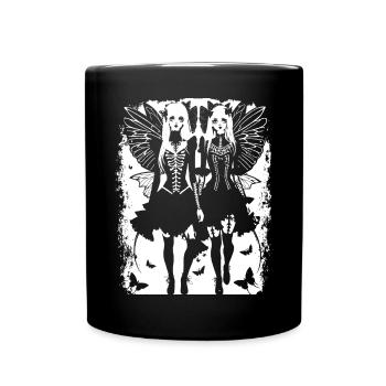 Fairycore Aesthetics Skeleton Fairy Goth Gothic G - Full Colour Mug - black - Front
