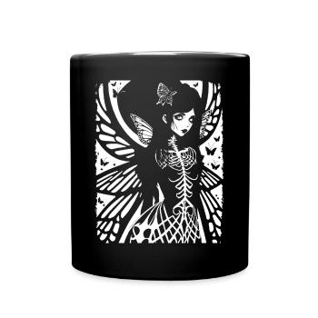 Fairycore Ästhetik Skelett Fee Goth Gothic G - Tasse einfarbig - Schwarz - Vorne