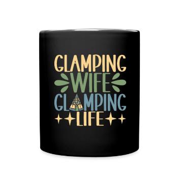 Glamping Glamper - Full Colour Mug - black - Front