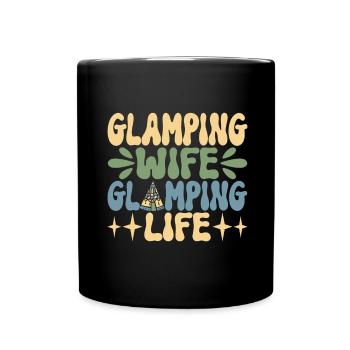 Glamping Glamper - Full Colour Mug - black - Front