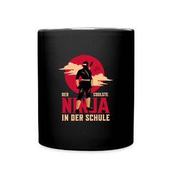Der Coolste Ninja In Der Schule Ninja Karneval - Tasse einfarbig - Schwarz - Vorne