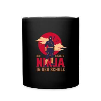 Der Coolste Ninja In Der Schule Ninja Judo Karate - Tasse einfarbig - Schwarz - Vorne