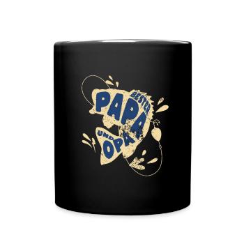 Bester Papa Und Opa Fischer Angler Fischerei Vater - Tasse einfarbig - Schwarz - Vorne