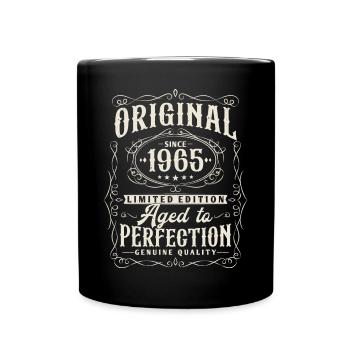 Original 1965 Jahrgang geboren Vintage Geburtstag - Tasse einfarbig - Schwarz - Vorne