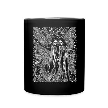 Fairycore Aesthetics Skeleton Fairy Goth Grunge G - Full Colour Mug - black - Front