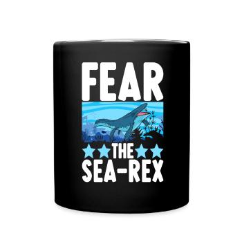 Mosasaurus Dinosaurier - Tasse einfarbig - Schwarz - Vorne
