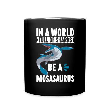 Mosasaurus Dinosaurier - Tasse einfarbig - Schwarz - Vorne