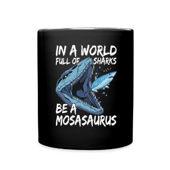 Mosasaurus Dinosaurier - Tasse einfarbig - Schwarz - Vorne