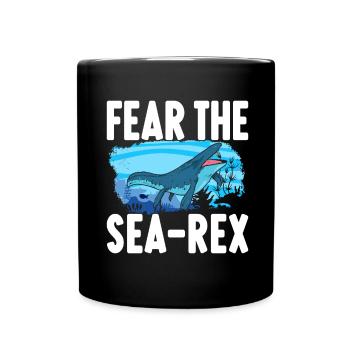 Mosasaurus Dinosaurier - Tasse einfarbig - Schwarz - Vorne