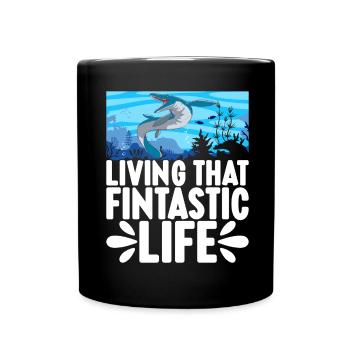 Mosasaurus Dinosaurier - Tasse einfarbig - Schwarz - Vorne
