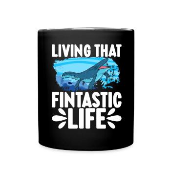 Mosasaurus Dinosaurier - Tasse einfarbig - Schwarz - Vorne